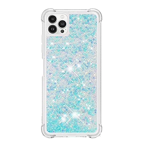 HOUSON Glitzer Hülle kompatibel mit Apple iPhone 14 Pro Hülle, Glitzer Flüssig Treibsand Transparent Silikon Case Blau von HOUSON