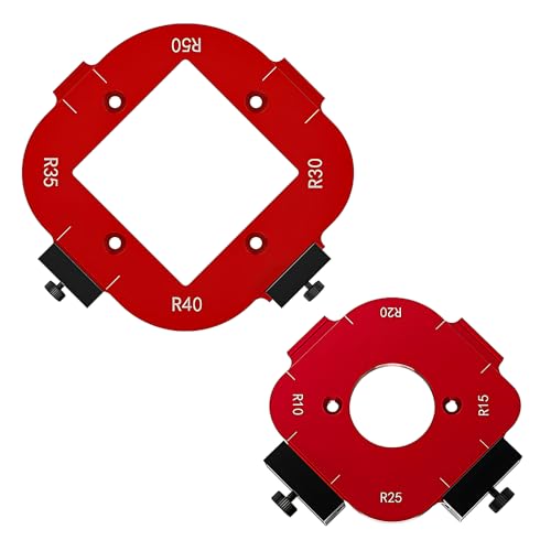 HOVCEH 2 Stück Eckradius-Frässchablonen, 4 in 1 Frässchablonen für Oberfräse, R10 R15 R20 R25 R30 R35 R40 R50 Radius Jig Router Schablonen, Radius Schnellvorrichtung für Holzbearbeitung DIY (Rot) HOVCEH 2 Stück Eckradius-Frässchablonen, 4 in 1 Frässchablonen für Oberfräse, R10 R15 R20 R25 R30 R35 R40 R50 Radius Jig Router Schablonen, Radius Schnellvorrichtung für Holzbearbeitung DIY (Rot) von HOVCEH