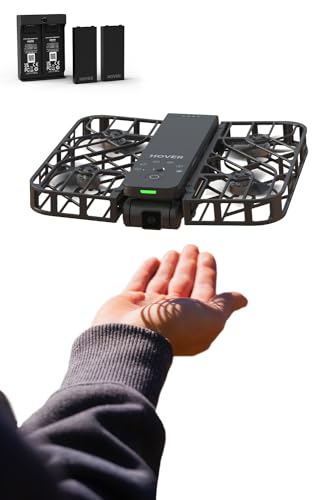 HOVERAir X1 Selbstfliegend Kamera, Drohne im Taschenformat HDR-Videoaufnahme, intelligente Flugrouten, Folge Mir-Modus, Faltbare Action-Kamera mit Freihandsteuerung, Schwarz (Combo Plus) von HOVERAir