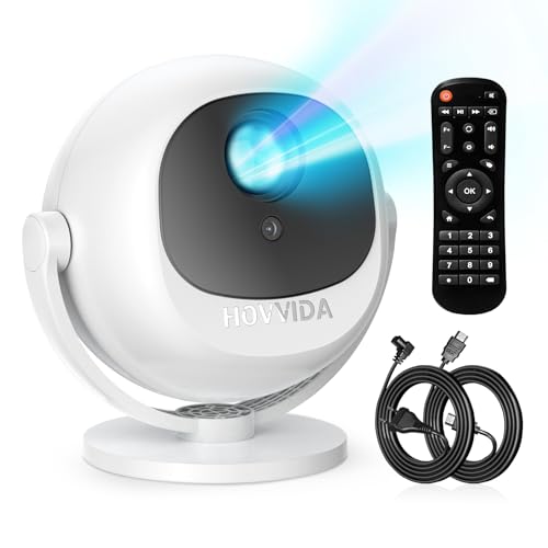 HOVVIDA Beamer 2025 Tragbarer Projektor, Elektrischer Fokus, Kompatibel mit 4K 1080P, WiFi 6 Bluetooth 5.2, 360°-Drehung, Integrierte APP, mit HDMI-Kabel, Kompatibel mit TV-Stick/USB / PS5 / Laptop HOVVIDA Beamer 2025 Tragbarer Projektor, Elektrischer Fokus, Kompatibel mit 4K 1080P, WiFi 6 Bluetooth 5.2, 360°-Drehung, Integrierte APP, mit HDMI-Kabel, Kompatibel mit TV-Stick/USB / PS5 / Laptop von HOVVIDA
