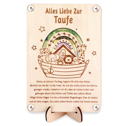 HOWAF Geldgeschenk Taufe aus Holz - Geldgeschenke Taufe Geldgeschenke Verpackung Taufe Geschenk Geld Taufe, Geldgeschenke zur Taufe Karte, Taufgeschenk Taufe Geschenke für Mädchen Junge HOWAF Geldgeschenk Taufe aus Holz - Geldgeschenke Taufe Geldgeschenke Verpackung Taufe Geschenk Geld Taufe, Geldgeschenke zur Taufe Karte, Taufgeschenk Taufe Geschenke für Mädchen Junge von HOWAF