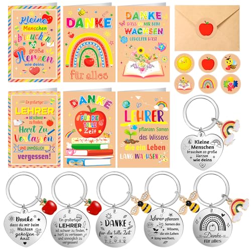 HOWAF Lehrer Karte Lehrerin Karte mit Umschlag, Karte Lehrerin fur Lehrerin Abschiedsgeschenk Lehrerin Lehrer Geschenk, A von HOWAF