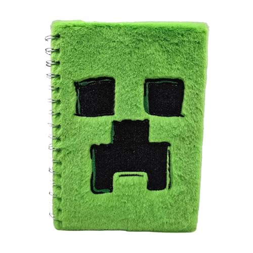 HOX Minecraft Movie Creeper Flauschiger Plüsch-Notizblock, weicher und plüschiger grüner Einband, Tagebuch zum Schreiben, fester Einband mit linierten A5-Seiten, offiziell lizenziertes HOX Minecraft Movie Creeper Flauschiger Plüsch-Notizblock, weicher und plüschiger grüner Einband, Tagebuch zum Schreiben, fester Einband mit linierten A5-Seiten, offiziell lizenziertes von HOX