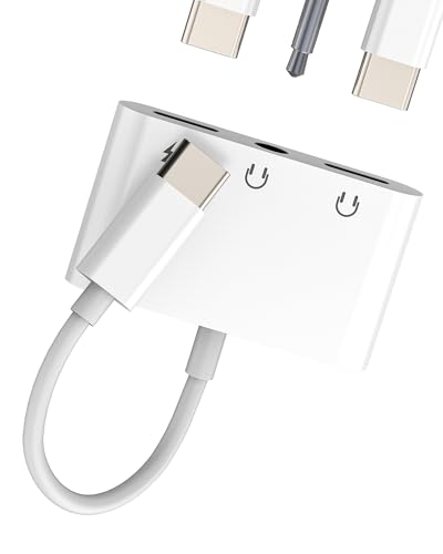 Adapter Dual USB C Klinke 3,5 mm Anschluss Kopfhörer Ladegerät für iPhone 16 15 Kopfhörerbuchse Audio für Apple kompatibel mit Samsung für Apple iPad Pro Splitter AUX DAC Auto Typ C Kabel Adapter Dual USB C Klinke 3,5 mm Anschluss Kopfhörer Ladegerät für iPhone 16 15 Kopfhörerbuchse Audio für Apple kompatibel mit Samsung für Apple iPad Pro Splitter AUX DAC Auto Typ C Kabel von HOYULLI