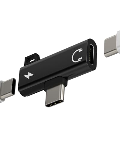 Adapter Kopfhörer USB C (2in1) Kopfhörer AUX Audio Kabel TypC Jack Ladegerät Zubehör für Apple iPhone Adapter iPad SDopiator Headphone Splitter Type C kompatibel für Samsung tp-TXGG von HOYULLI