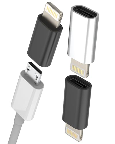 Adapter Micro-USB-Buchse auf Lightning-Stecker (3er-Pack) für iPhone 14 13 12 11 Pro Max für Apple iPad Android Klinke Ladegerät Daten Kabel Lightning Port Stecker Ladegerät Konverter Zubehör von HOYULLI