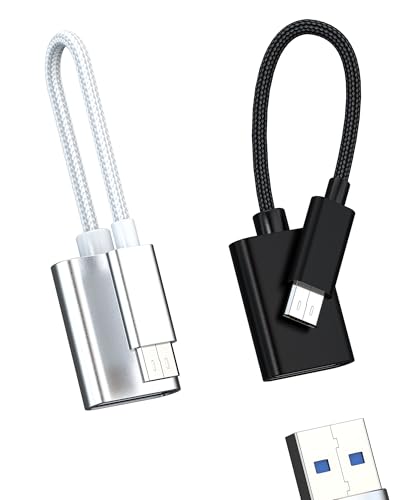 Adapter Micro USB Stecker auf USB Buchse (2 Pack)OTG 3.0 Kabel kompatibel für Samsung Galaxy S6 S7 A7 Telefon Daten Stick Adapter Auto Kabel Kamera Android Handy von HOYULLI