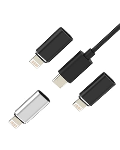 Adapter USB C Female auf Lightning Stecker (3 Stück)für iPhone 14 13 12 11 Pro Max für Apple MFi Certified Type C Ladekabel Anschlüsse für iPad Air Data Charger Cable Zubehör Lighting Klinke Converter von HOYULLI