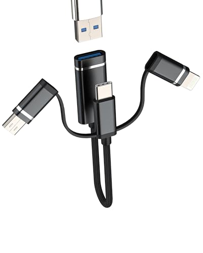 Adapter USB C Lightning Micro USB Stecker auf USB Buchse für Apple iPhone (3in1) OTG 3.0 Kabel Stick Kamera Transfer Adapter Typ C Konverter für iPad Kompatibel für Samsung von HOYULLI