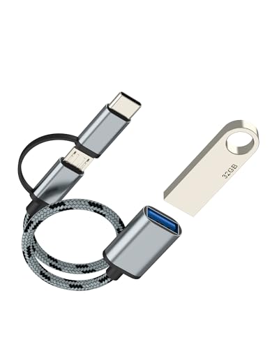 Adapter USB C Micro USB auf OTG 3.0 2in1 Android Typ C Stecker auf Buchse für Apple iPhone16 15 Pro Kameraanschluss Kabel Zubehör für iPad kompatibel mit Samsung Galaxy S25 PC-Adapter von HOYULLI