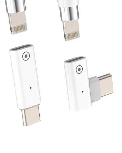 Für Apple Pencil 1st Generation Adapter Lightning Buchse auf USB C Stecker (2 Pack) Für iPad Pro Stift Anschluss Generation Bleistift Ersatz Ladegerät Type C Für iPhone MFI Zertifiziert von HOYULLI