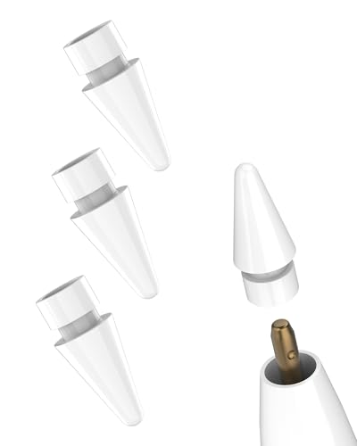 Für iPhone 1st Generation Pencil Ersatzspitzen (4Pack)Adapter für Apple MFI zertifiziert für iPad Pro Stift Stylus Tips Zubehör Kit Ersatz 2Generation Stylus Tablet Touch Anschluss von HOYULLI