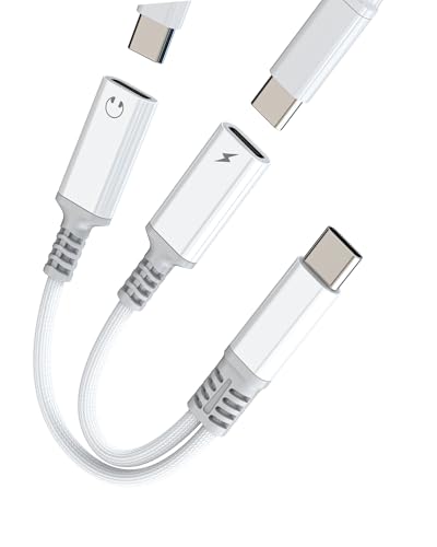 Kopfhöreradapter USB C Buchse (2 in 1) Dual Typ C Kopfhörer und Ladegerät Splitter AUX Audio Adapter für iPhone Aufladen Kabel Zubehör Apple SDopierer Typ C kompatibel für Samsung für iPad tp-2tp von HOYULLI
