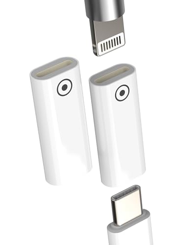 HOYULLI Adapter für Apple Pencil 1. Generation Ladegerät Anschluss für Apple (2 Pack) Lightning auf USB C für iPhone MFI zertifiziert Typ C Kabel für iPad Pro Stift Bleistift Ersatz von HOYULLI