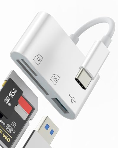 SD Kartenleser USB C auf USB Adapter(3in1)für Apple Micro SD TF Card Reader für iPhone 16 15 Pro Max OTG 3.0 für iPad MacBook Kompatibel für Samsung S25 S24 S23 Type C Digitalkamera Speicherkarte Foto von HOYULLI