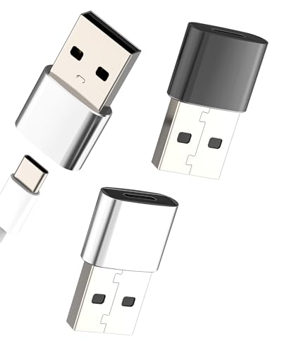 USB-Adapter Stecker auf Typ C Buchse (3 Pack), USB C OTG Kabel Stecker für iPhone 16 15 Pro Max für Apple iPad Kompatibel mit Samsung S25 Adapter Thunderbolt Konverter Zubehör Daten Adapter von HOYULLI