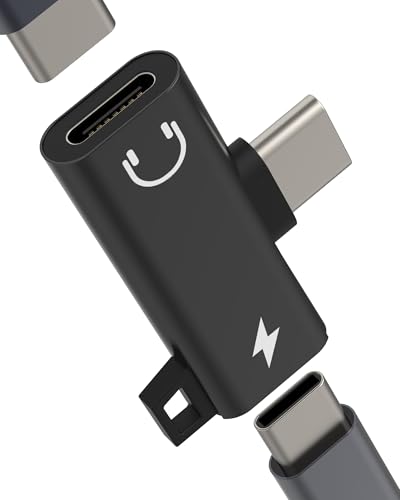 USB C Kopfhörer Adapter (2-in-1) für iPhone 16 15 Pro Max für Apple Type-C Audio DAC Kopfhörer Ladegerät Kabel Dongle Kompatibel mit Samsung S25 S24 S23 S22 Android Anschluss für iPad MacBook Port von HOYULLI