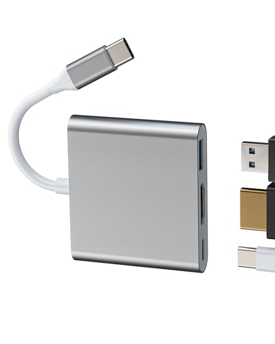 USB C auf HDMI Adapter (3in1) USB OTG 3.0 Kabel Multiport Hub MacBook für iPad Typ C Ladegerät Netzteil Jack für Apple IPhone15 4K Digital DisplayPort TV Splitter Kompatibel für Samsung SDopiator von HOYULLI