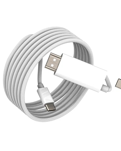 USB C auf HFMI Kabel für iPhone (2in1) 1,8 Meter Type-c Schnellladekabel 4K TV DisplayPort iPad Thunderbolt Cable Zubehör Kompatibel Samsung Adapter Kabel Typ C Port Android Handy HDMI+tp von HOYULLI