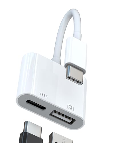USB C auf USB Adapter (2 in 1)für iPad OTG 3.0 Type C Ladegerät Kabel für iPhone 16 15 Pro Max für Apple MacBook Tablet Kompatibel für Samsung S25 S24 Converter Kartenleser Digitalkamera Maus Splitter von HOYULLI