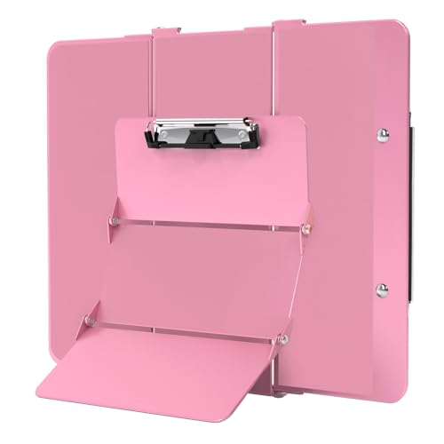 Still-Klemmbrett, faltbar, ohne Ausgabe, Spicktafeln, 3 Schichten Aluminium, Krankenschwesterbrett mit niedrigem Profil-Clip und Stift-Clip-Tasche, Rosa von HOZOL