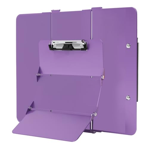 Still-Klemmbrett, faltbar, ohne Ausgabe, Spicktafeln, 3 Schichten Aluminium, Krankenschwesterbrett mit niedrigem Profil-Clip und Stift-Clip-Tasche, Violett von HOZOL