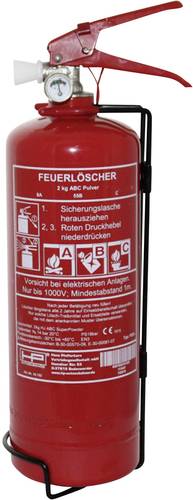 HP Autozubehör 10152 ABC 2kg DIN EN 3 Feuerlöscher Inkl. Halter EN 3-7 DIN 3-7 1St. von HP AUTOZUBEHÖR