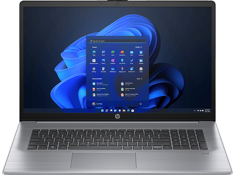 HP - B2B 470 G10, Business Notebook, mit 17,3 Zoll Display, Intel® Core™ i7,i7-1355U Prozessor, 16 GB RAM, 512 SSD, Iris® Xe, Asteroid Silver, Windows 11 Pro (64 Bit) von HP - B2B