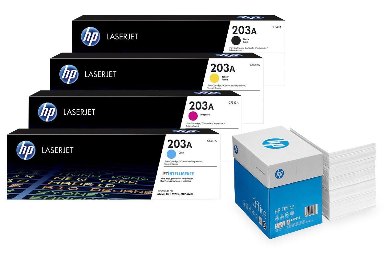 Bundle mit HP Original 203A Toner 4er Multipack + 2.500 Blatt HP Kopierpapier... von HP Inc.