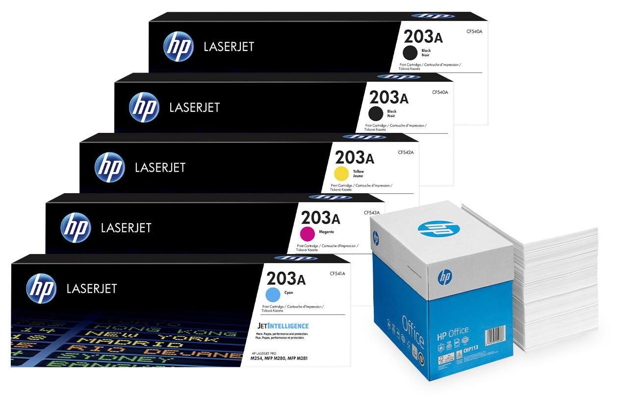 Bundle mit HP Original 203A Toner 5er Multipack + 2.500 Blatt HP Kopierpapier... von HP Inc.