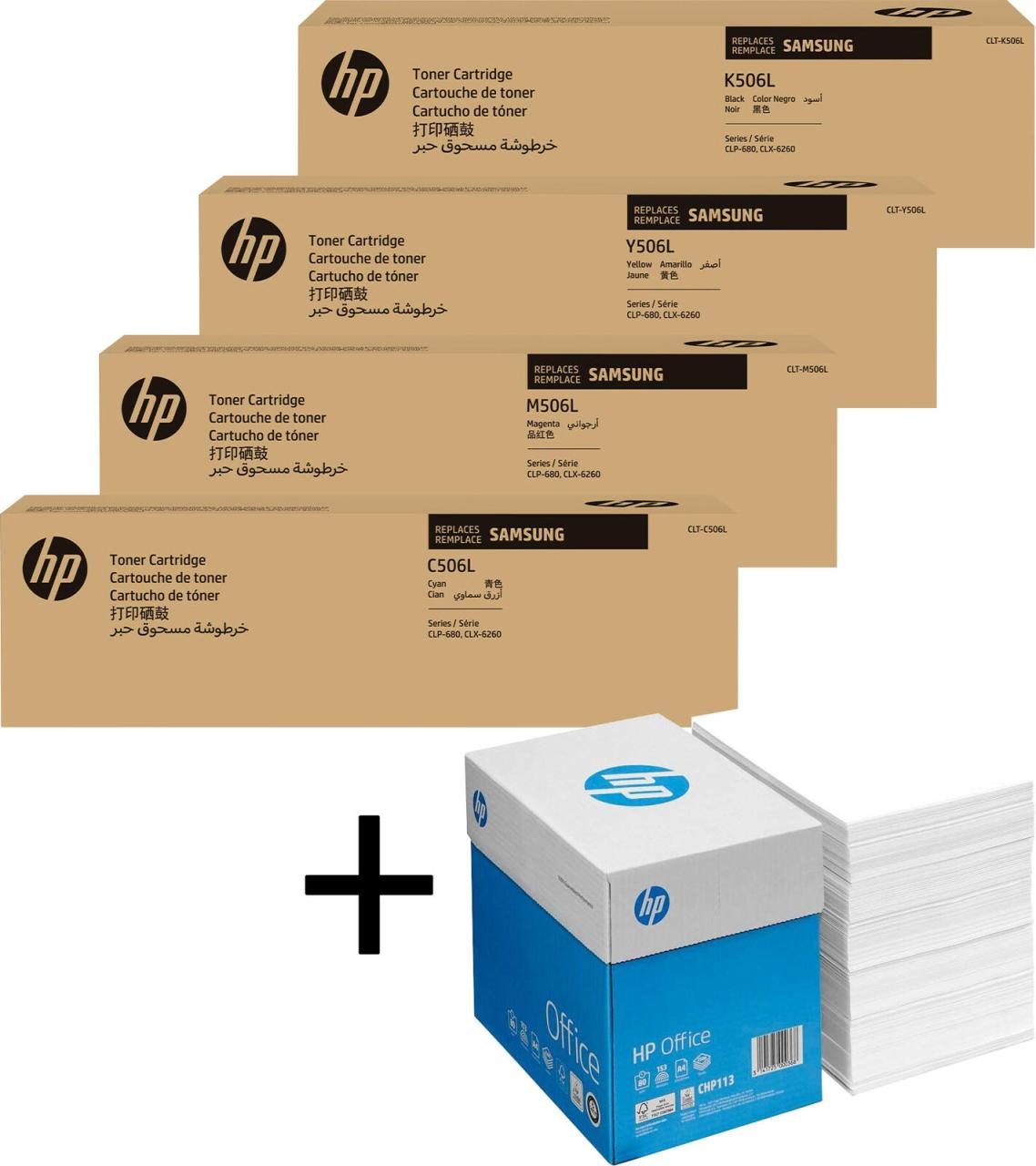Bundle mit HP Original CLT-506L Toner 4er Multipack + 2.500 Blatt HP Kopierpa... von HP Inc.