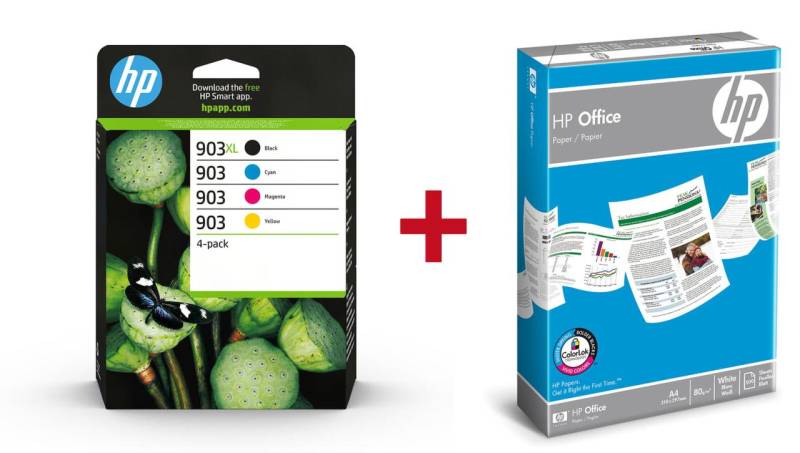 Druckerpatronen Bundle mit HP Original 903XL Multipack + 500 Blatt HP Kopierp... von HP Inc.