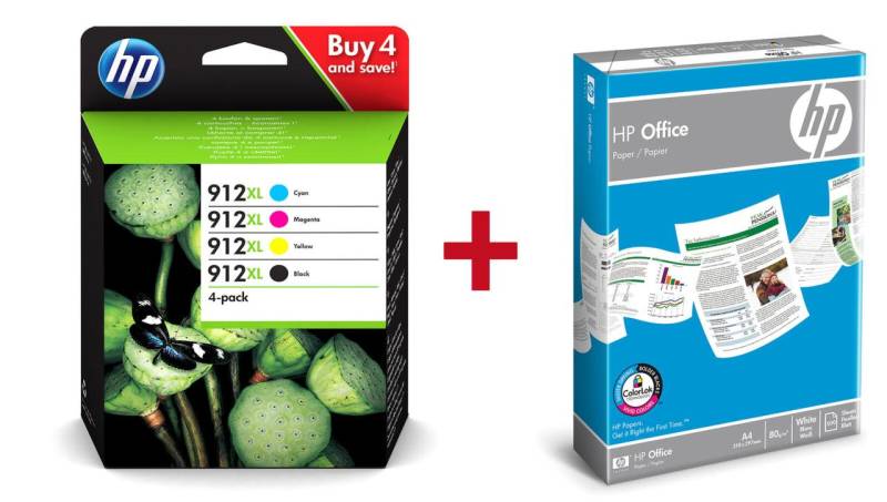 Druckerpatronen Bundle mit HP Original 912XL Multipack + 500 Blatt HP Kopierp... von HP Inc.