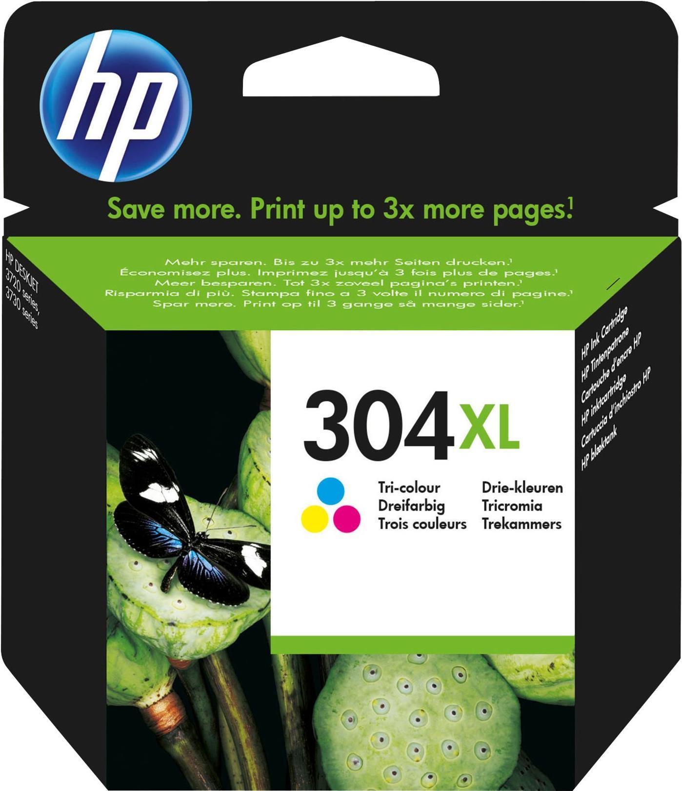 HP 304XL - Hohe Ergiebigkeit - farbstoffbasiert dreifarbig - Original - Tintenpatrone - für AMP 130, Deskjet 26XX, 37XX, Envy 50XX von HP Inc