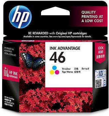 HP 46 - 14 ml - dreifarbig - Original - Ink Advantage - Tintenpatrone - für Deskjet Ink Advantage Ultra 2529, Ink Advantage Ultra 57XX, Ultra Ink Advantage 2029 von HP Inc