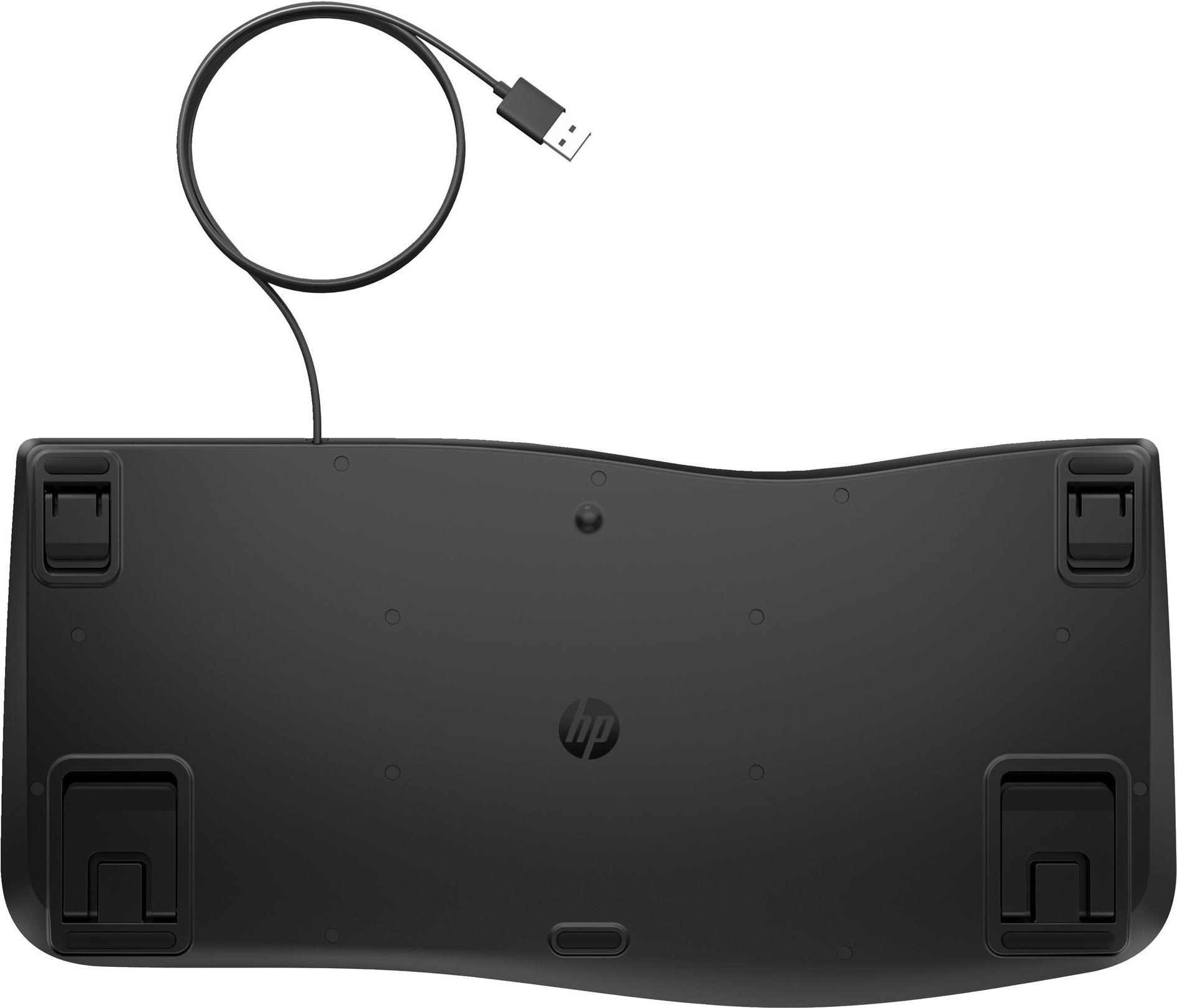 HP 480 Comfort - Tastatur - 3-zone layout, multi-device, 23 programmable keys - 100% - full size - USB - Deutsch - Schwarz (8T6M1AA#ABD) von HP Inc