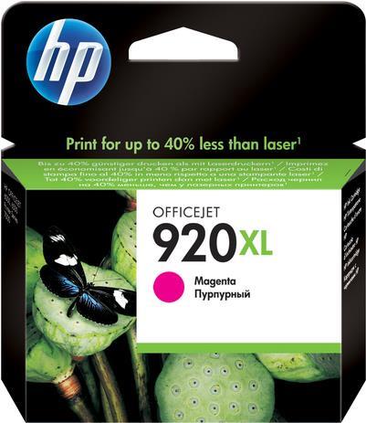 HP 920XL - 6 ml - Hohe Ergiebigkeit - Magenta - original - Tintenpatrone - für Officejet 6000, 6000 E609a, 6500, 6500 E709a, 6500A, 6500A E710a, 7000 E809a, 7500A von HP Inc