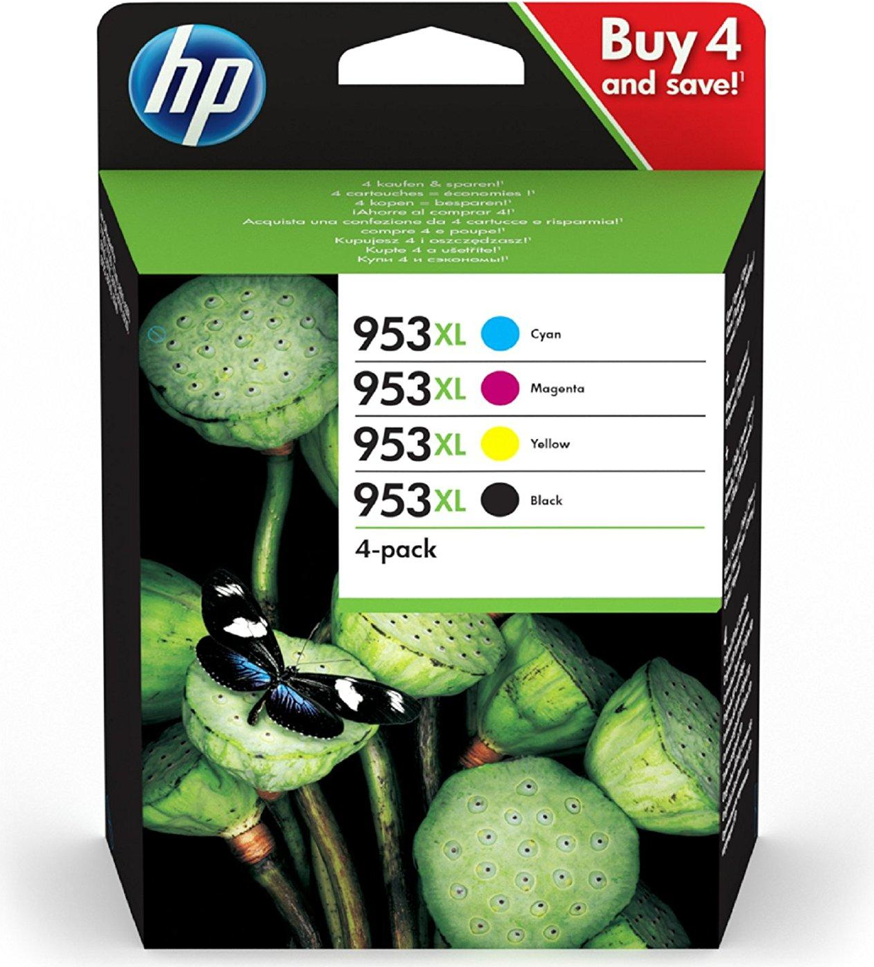HP 953XL - 4er-Pack - Hohe Ergiebigkeit - Schwarz, Gelb, Cyan, Magenta - Original - Tintenpatrone - für Officejet Pro 77XX, 82XX, 87XX von HP Inc