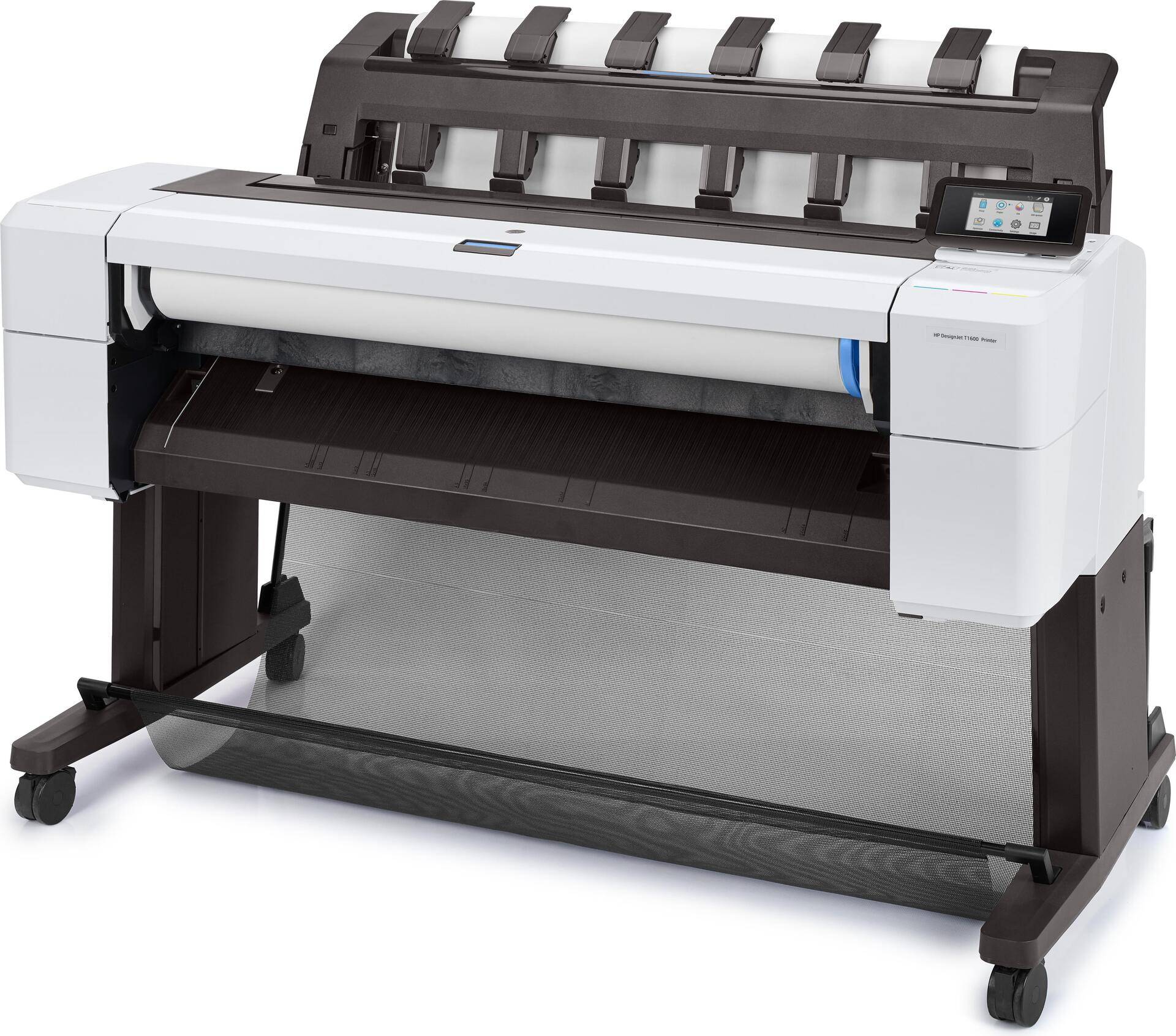 HP DesignJet T1600 PostScript - 914 mm (36) Großformatdrucker - Farbe - Tintenstrahl - Rolle (91,4 cm x 91,4 m), 914 x 1219 mm - 2400 x 1200 dpi - bis zu 3 Seiten/Min. (einfarbig)/ bis zu 3 Seiten/Min. (Farbe) - Kapazität: 1 Rolle - Gigabit LAN von HP Inc