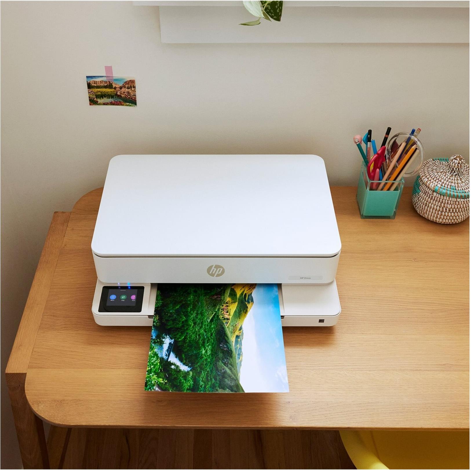 HP ENVY 6120e All-in-One - Multifunktionsdrucker - Farbe - Tintenstrahl - 216 x 297 mm (Original) - A4/Letter (Medien) - bis zu 8 Seiten/Min. (Kopieren) - bis zu 10 Seiten/Min. (Drucken) - 100 Blatt - USB 2.0, Wi-Fi(ac) - Portobello (714L8B#629) von HP Inc
