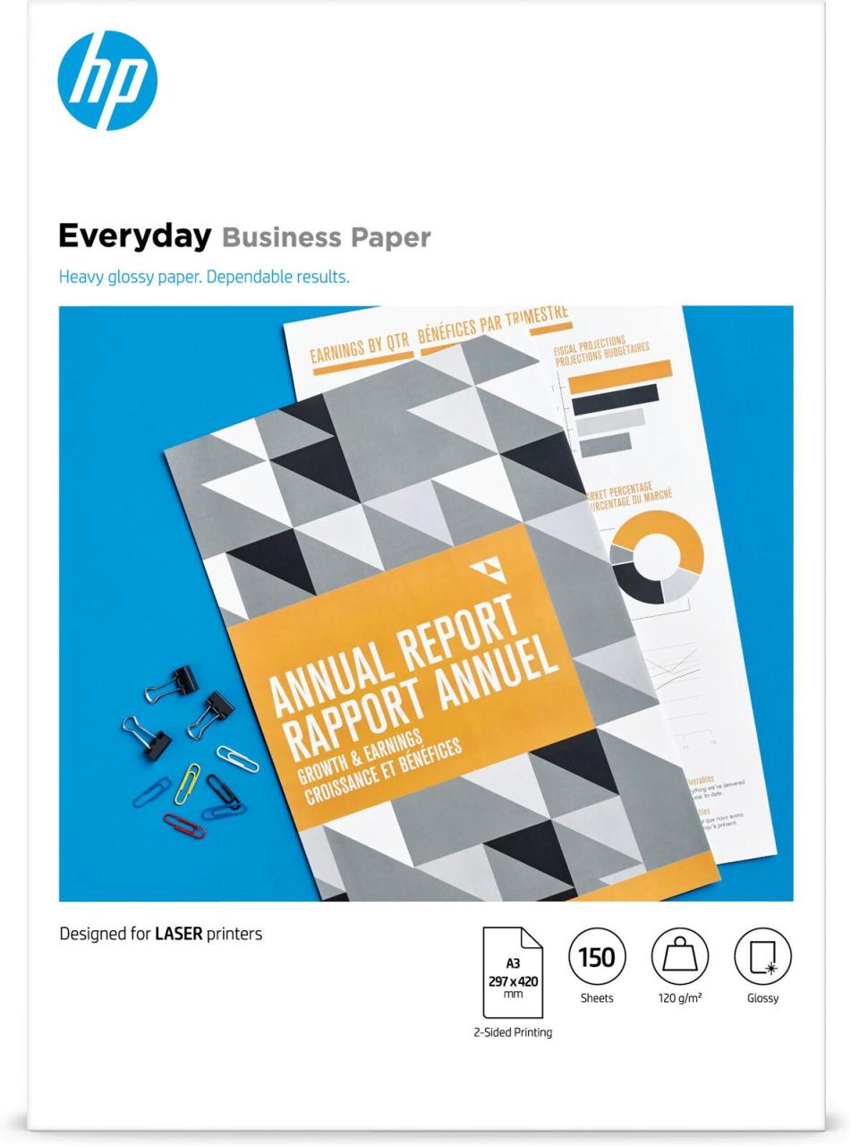 HP Everyday - Business Laser-Papier Glänzend - A3 (297 x 420 mm) - 120 g/m² -... von HP Inc.