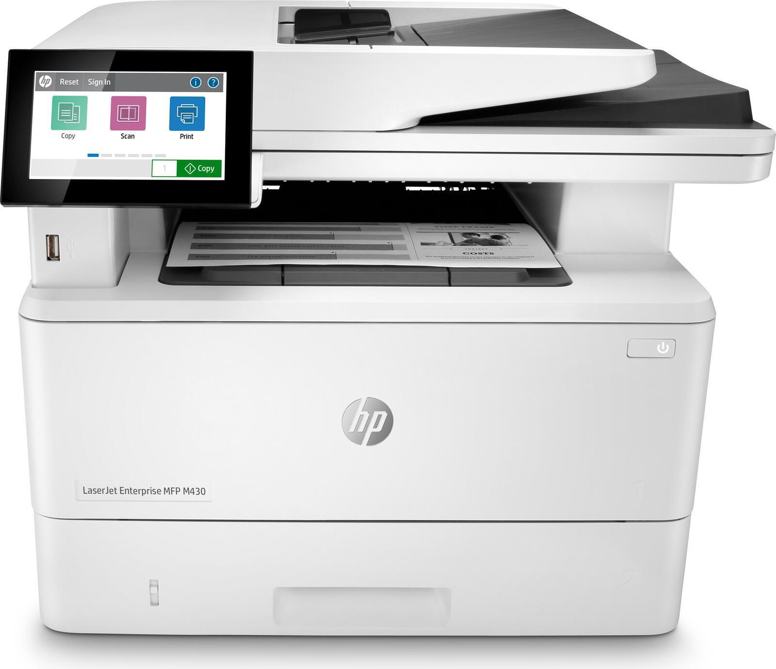 HP LaserJet Enterprise MFP M430f - Multifunktionsdrucker - s/w - Laser - 216 x 297 mm (Original) - A4 (Medien) - bis zu 38 Seiten/Min. (Kopieren) - bis zu 40 Seiten/Min. (Drucken) - 350 Blatt - 33.6 Kbps - USB 2.0, Gigabit LAN, USB 2.0-Host von HP Inc