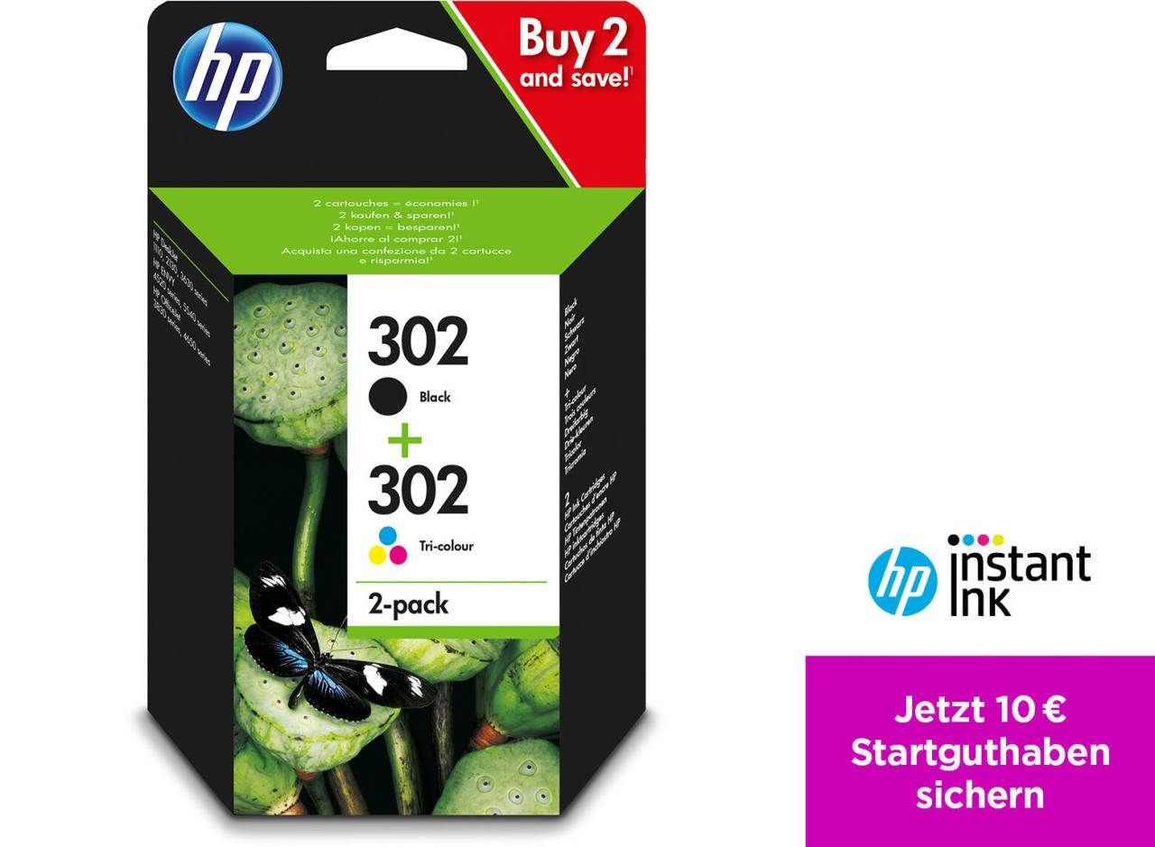 HP Original 302 Druckerpatronen - Multipack (FU65AE + FU66AE) von HP Inc.