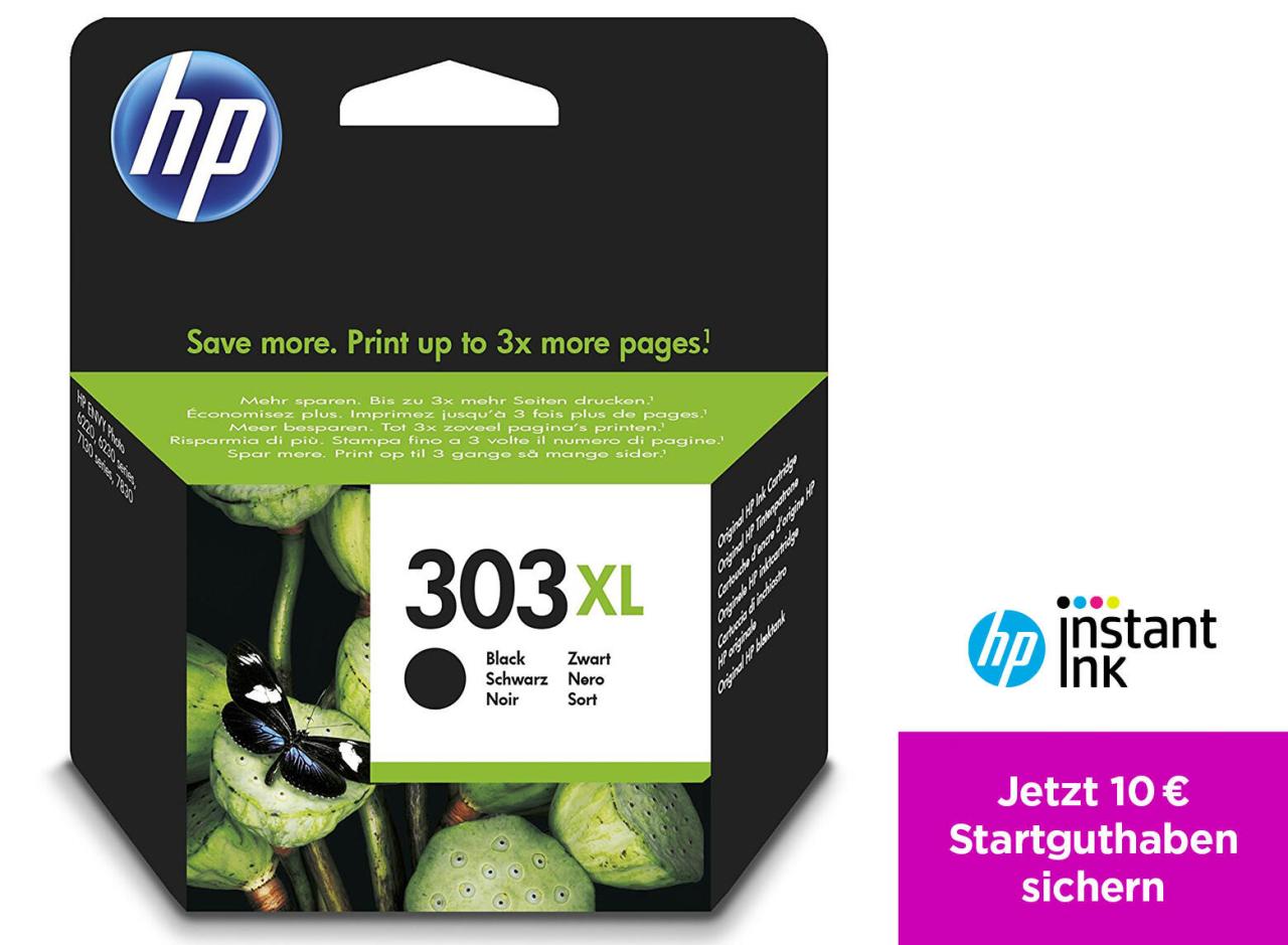 HP Original 303XL Druckerpatrone schwarz 600 Seiten 12ml (T6N04AE) von HP Inc.