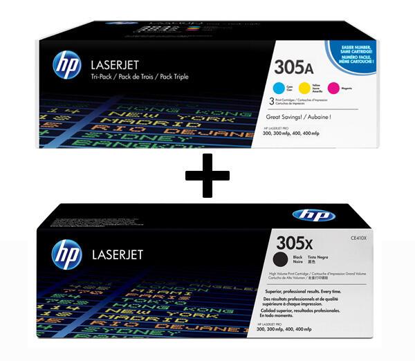 HP Original 305A/305X Toner - 4er Multipack (CF370AM, CE410X) von HP Inc.