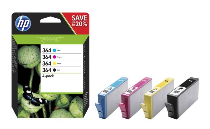 HP Original 364 Druckerpatronen 4er-Set schwarz, cyan, magenta, gelb 1.150 Se... von HP Inc.