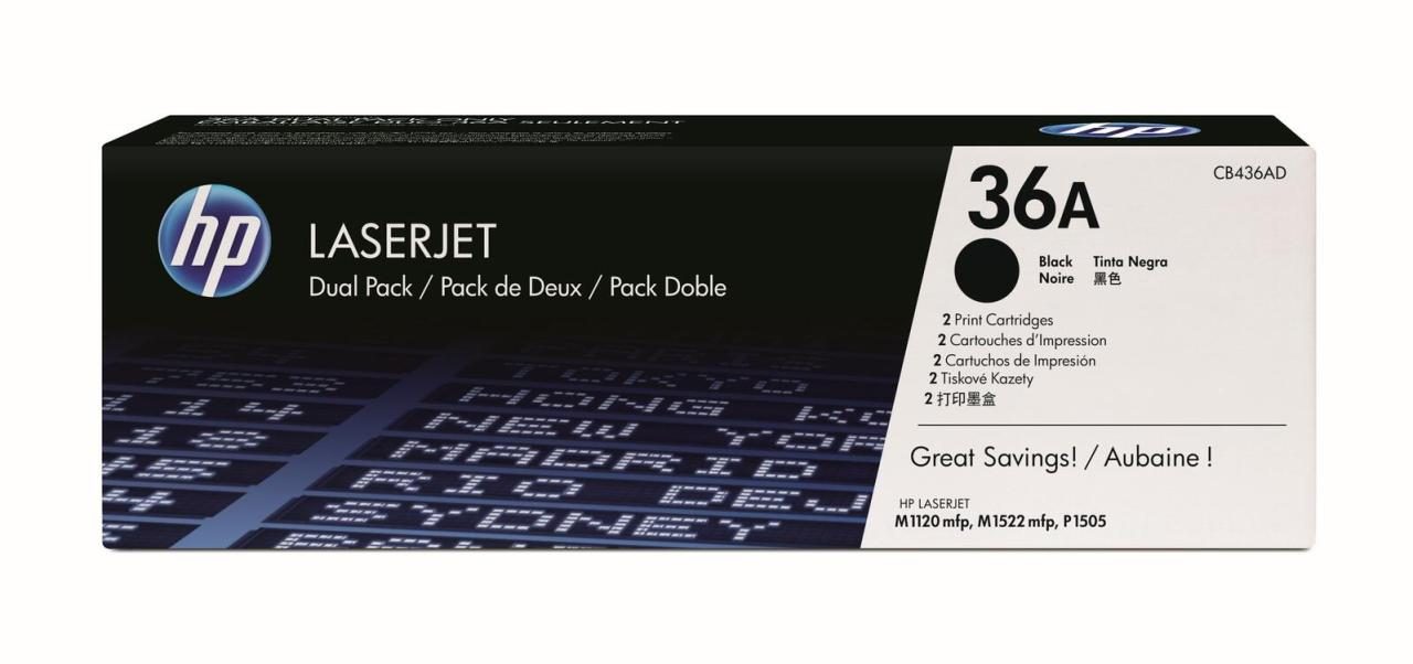 HP Original 36A Toner Doppelpack schwarz 2 x 2.000 Seiten (CB436AD) von HP Inc.