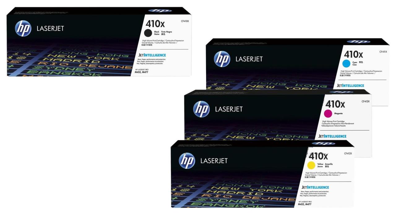 HP Original 410X Toner 4er Set schwarz, cyan, magenta, gelb hohe Kapazität von HP Inc.