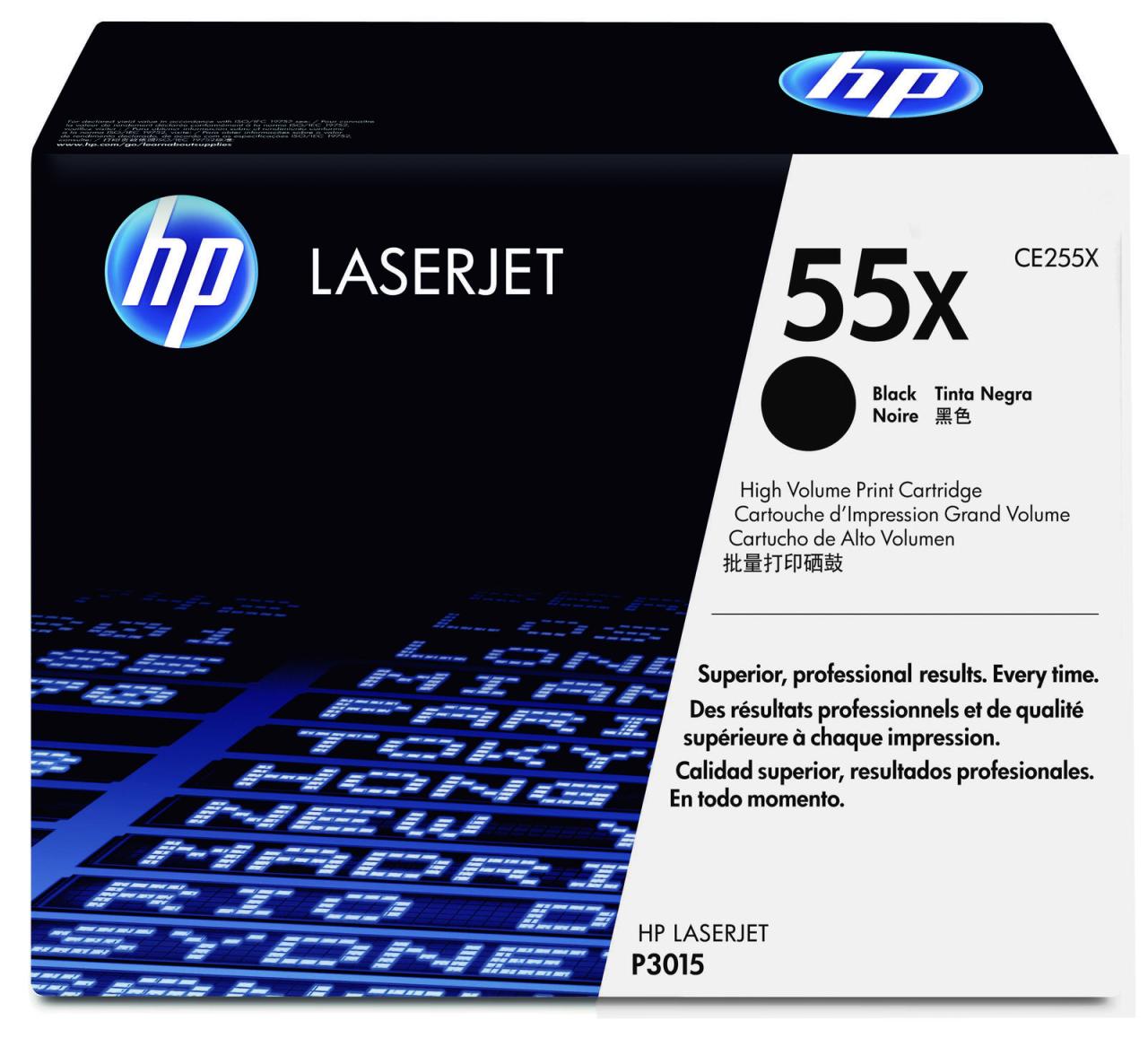 HP Original 55X Toner schwarz hohe Kapazität 12.500 Seiten (CE255X) von HP Inc.