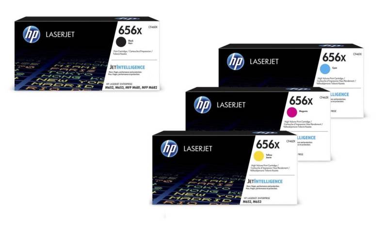 HP Original 656X Toner 4er Set schwarz, cyan, magenta, gelb hohe Kapazität von HP Inc.